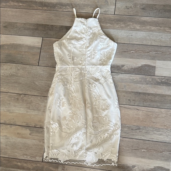 Lulu's Cream Floral Lace Mini Dress - Picture 2 of 3